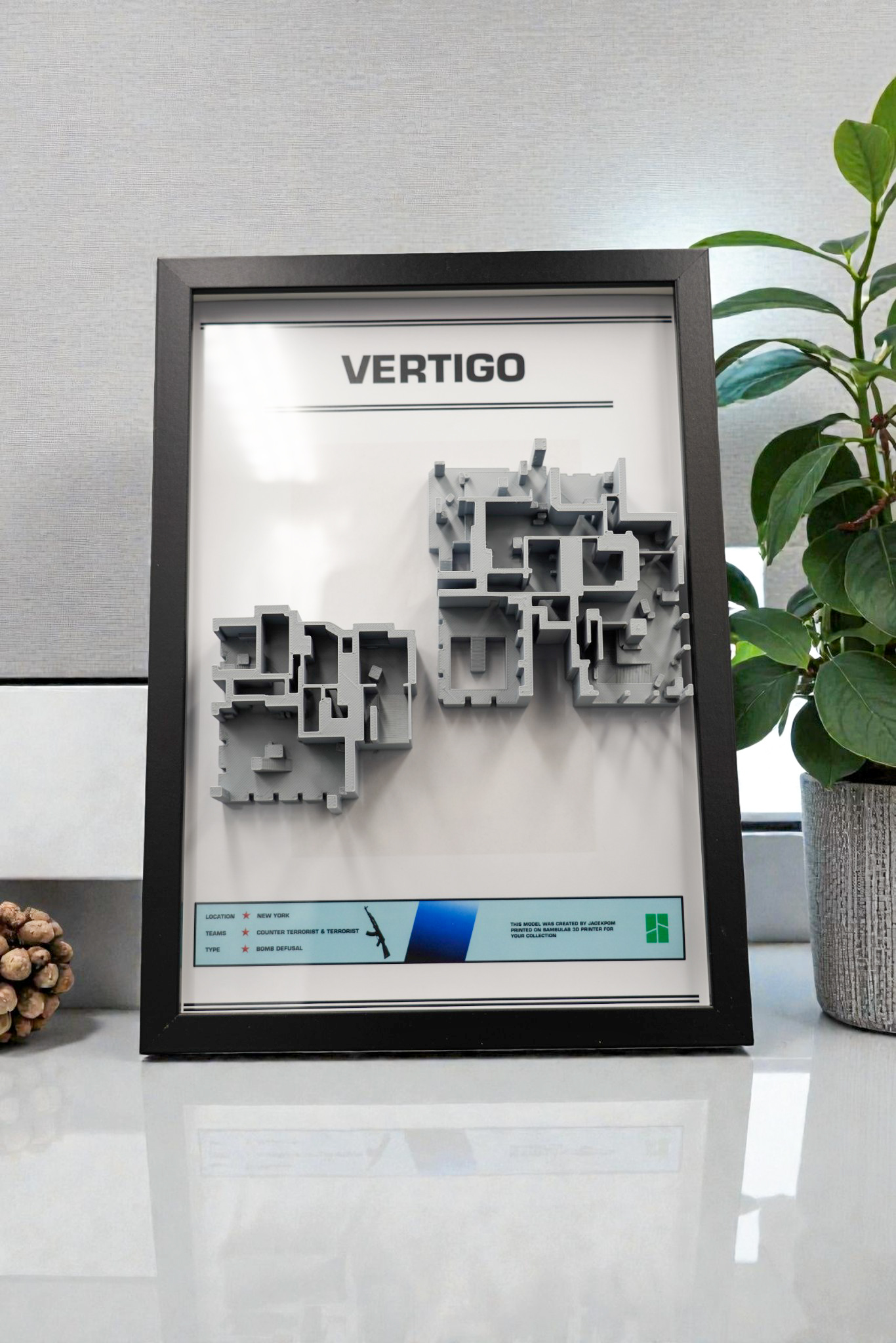 vertigo map counter strike 2 gift prezent obraz na ściane druk 3d ozdoba gaming room dla gracza