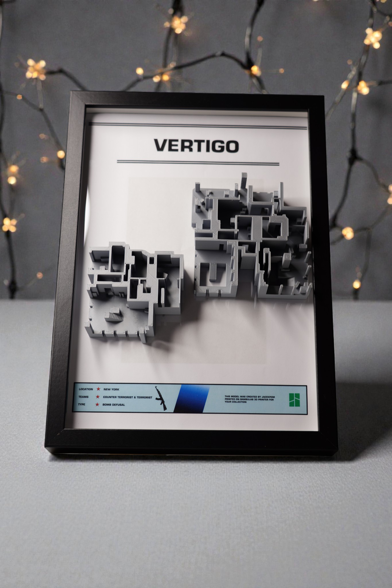 vertigo map counter strike 2 gift prezent obraz na ściane druk 3d ozdoba gaming room dla gracza