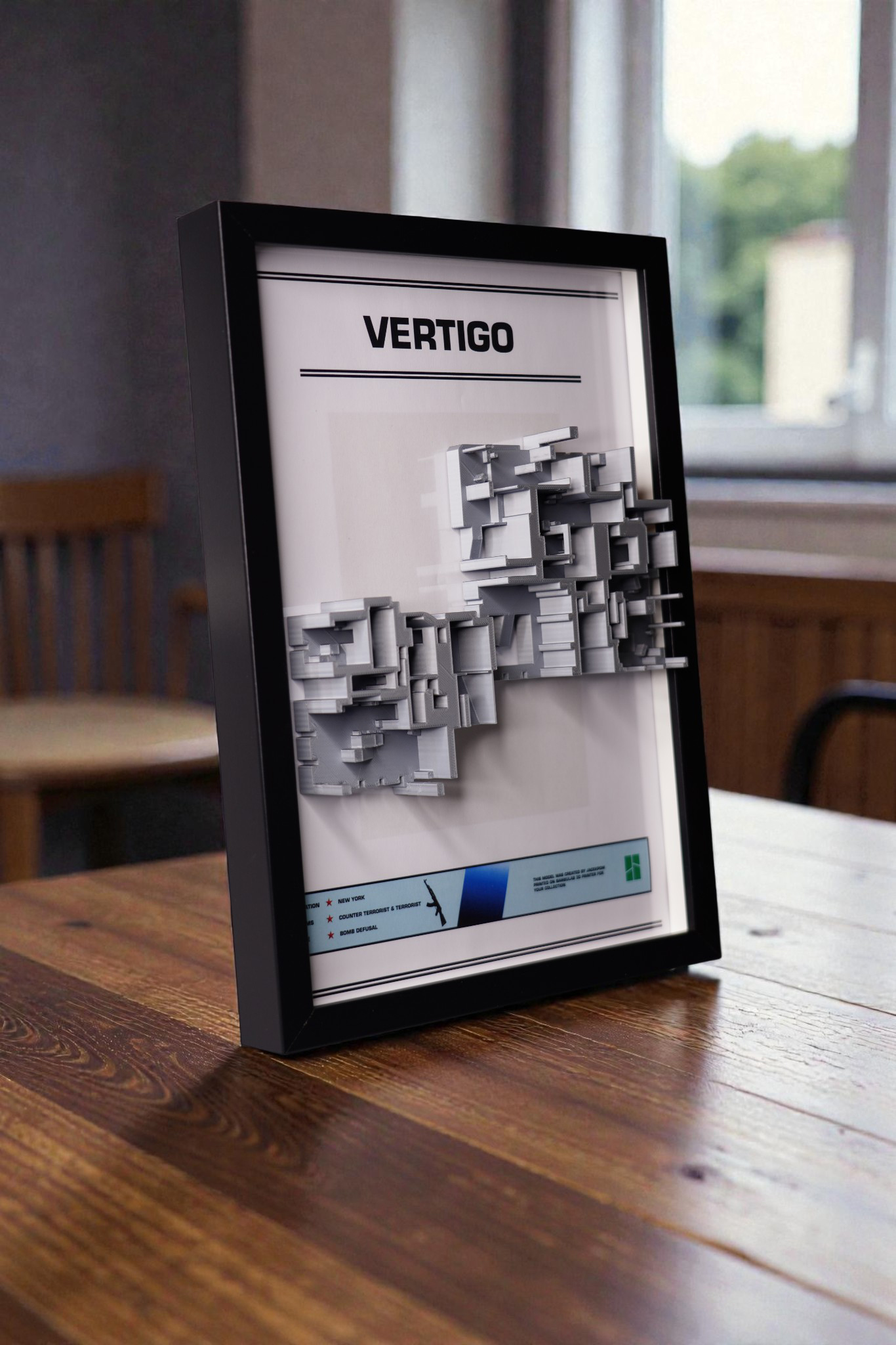 vertigo map counter strike 2 gift prezent obraz na ściane druk 3d ozdoba gaming room dla gracza