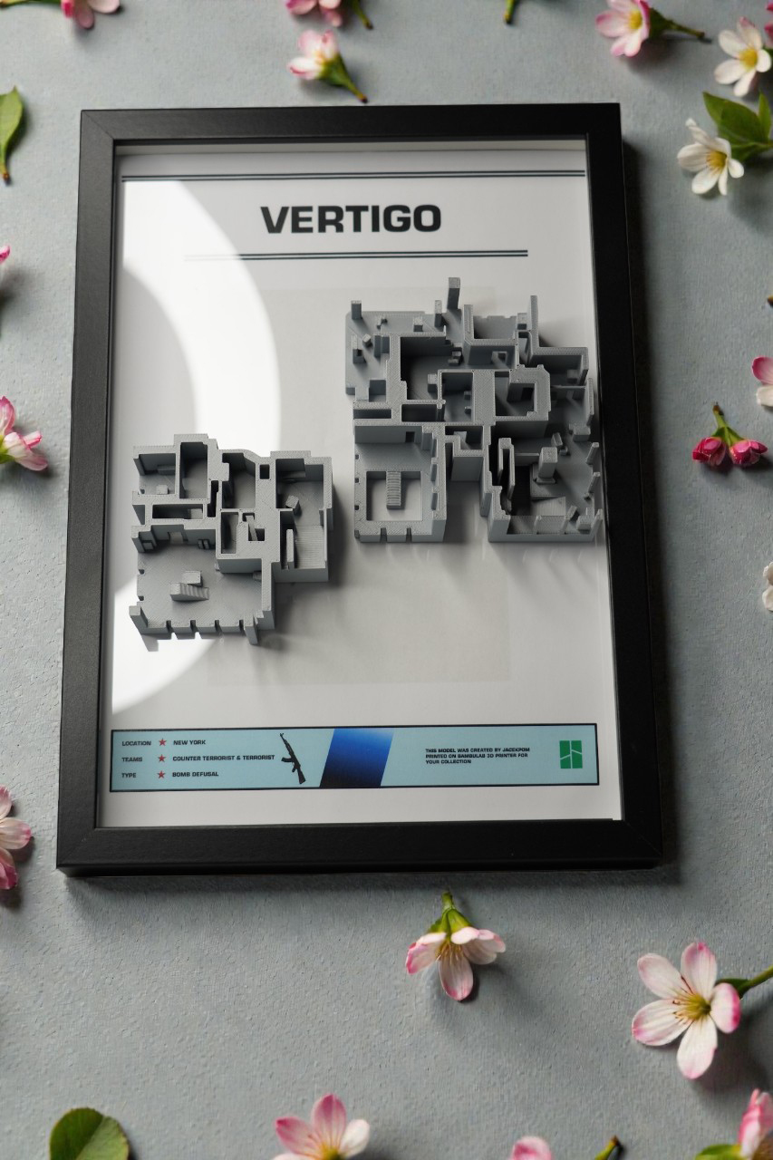 vertigo map counter strike 2 gift prezent obraz na ściane druk 3d ozdoba gaming room dla gracza